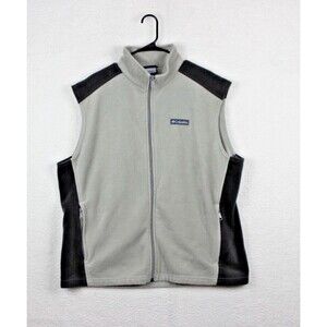 Columbia Men's Polar Fleece Vest Beige Brown Size XL Very Soft